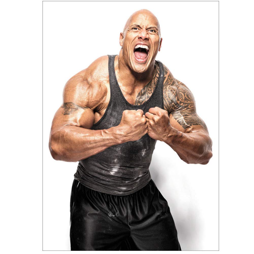 Poster su tela The Rock Dwayne Johnson, decorazione da parete per la camera da letto della famiglia, disponibile con cornice