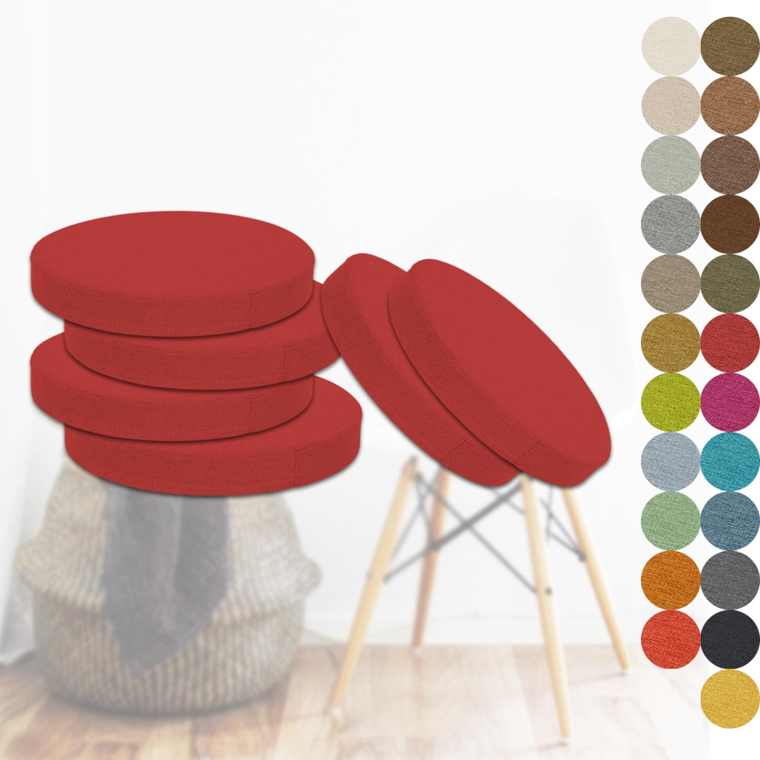 Amazon.co.jp: DQWJYYDS 座布団 ラウンド 6枚セット 35x35x3 CM