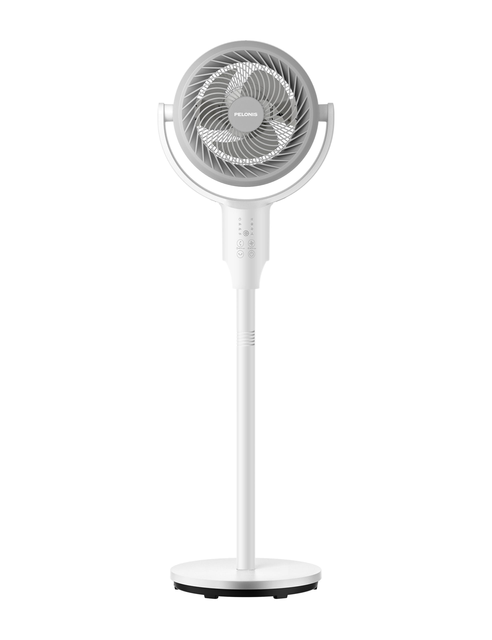 Pelonis Ventilatore Pedestale Silenzioso, 2-in-1 con Telecomando, Portata d'Aria 1500m³/h Altezza 110CM 3 Velocità Oscillazione Omni 135°+90°