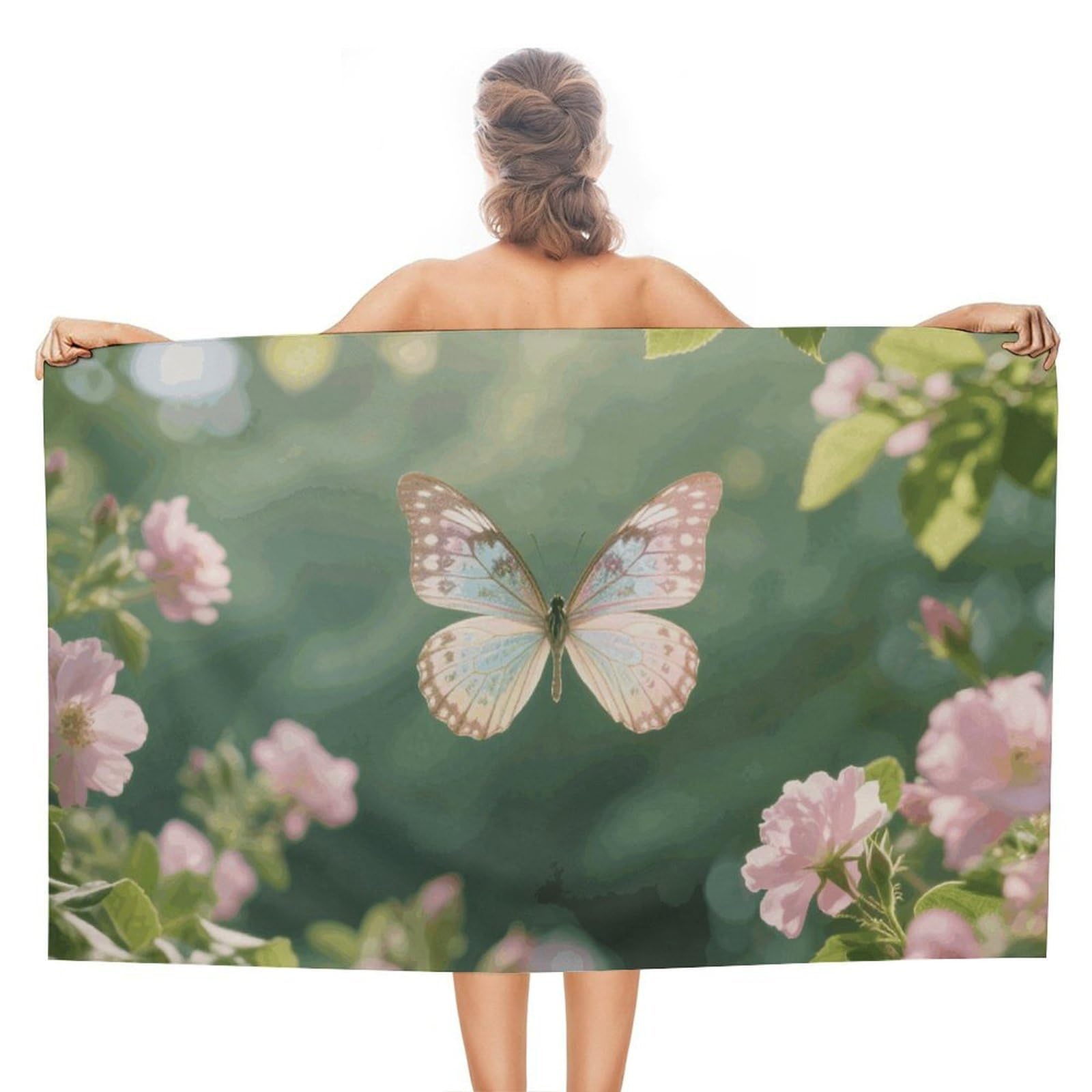asbwuo Butterflies Dancing Beach Towels Extra Large Quick Dry Absorbent