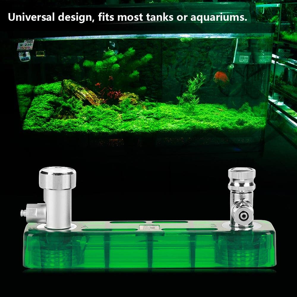 TopHomer Diffusore di CO2 fai da te, kit generatore di manometro con valvola ad ago verde D501 con tubo da 1,6 m per animali da acquario e piante