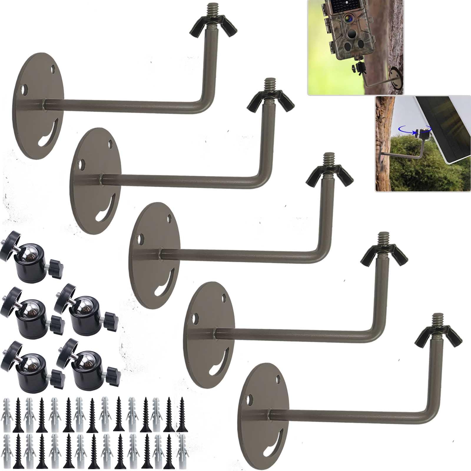Mocowanie kamery bezpieczeństwa, 5 szt. zewnętrznego uchwytu kamery IP lub CCTV, z gwintem 1/10.2 cm -20 obracany o 360°, regulowany uchwyt do kamery myśliwskiej na zewnątrz