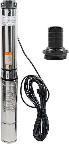 Bomba sumergible de acero inoxidable de 05 HP 1 HP 2 HP con cable de alimentación de 33 pies de salida extra resistente -1 hp 230 V