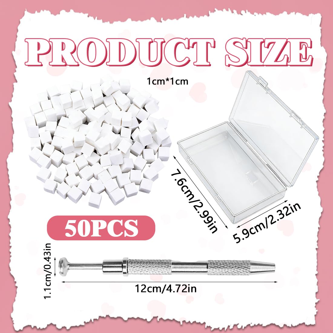 50 Pezzi Di Spugna Unghie Con Pinza Metallica, Strumenti Per La Nail Art, Pennelli Unghie, Unghie Ombre Design, Pennello Di Spugna, Modelli Di Nail Art Sfumati, Spugne Per Unghie Sfumate