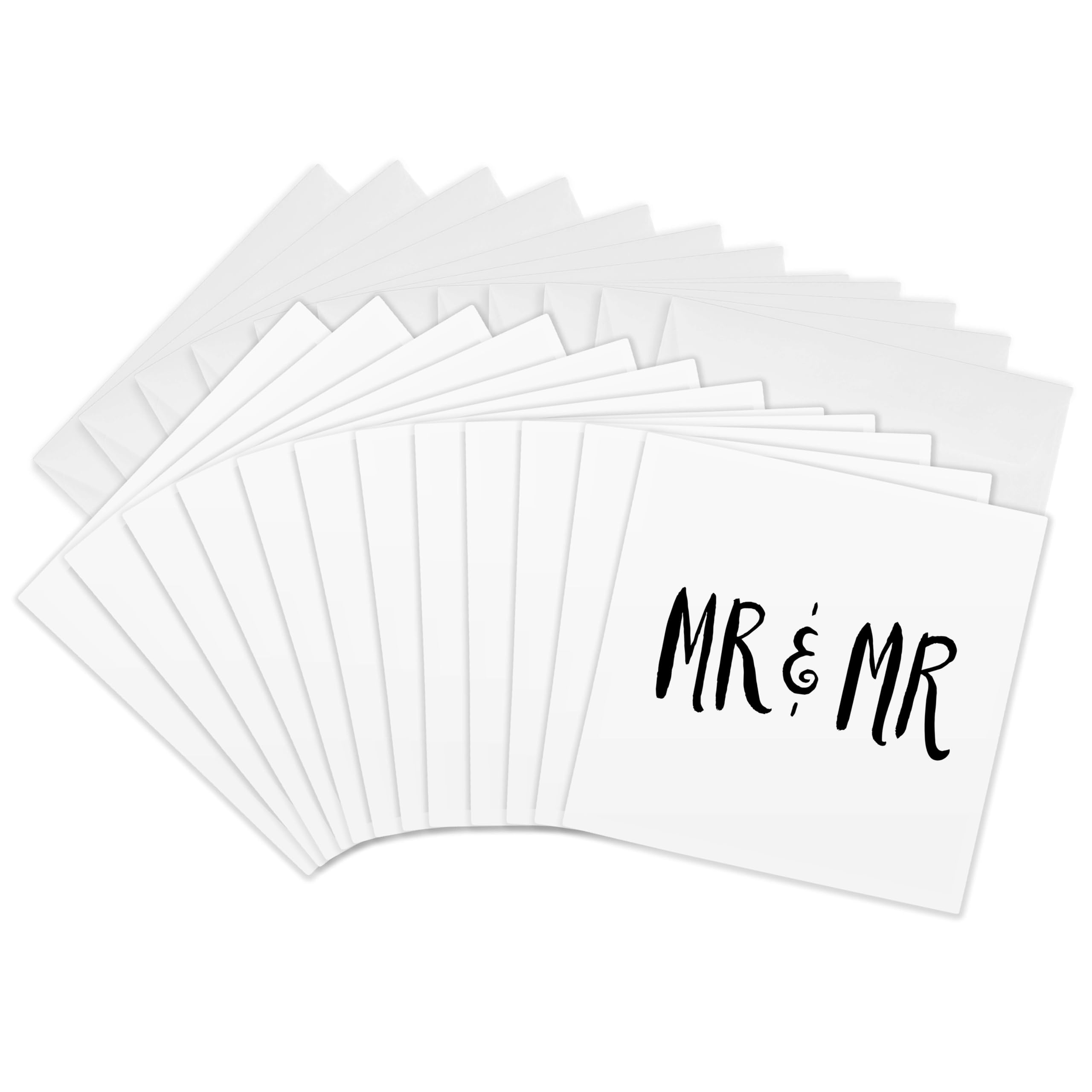 3dRose gc_253106_2 6 x 6-Inch "Mr and Mr" Greeting Card (Set of 12)