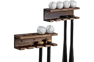 MyGift Baseball Rack Wall Display Shelf