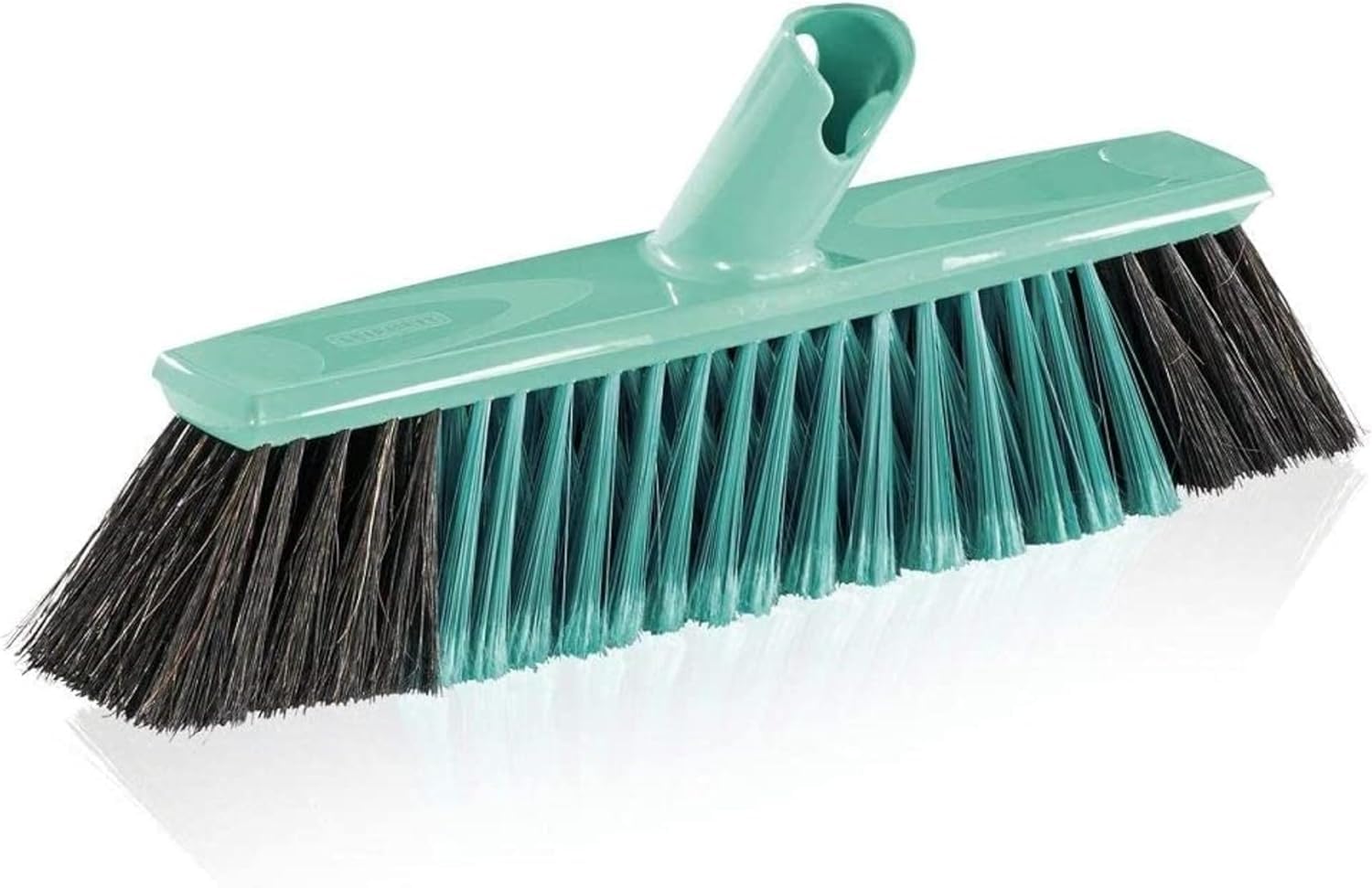 Leifheit Wood Clean Broom Xtra 30 cm, Innovative X Cross-Over-Bristles Brush, Natural Hair for Gentle Brushing on Sensitive Floors, Connects to Leifheit Click System Handles, Broom Head Only