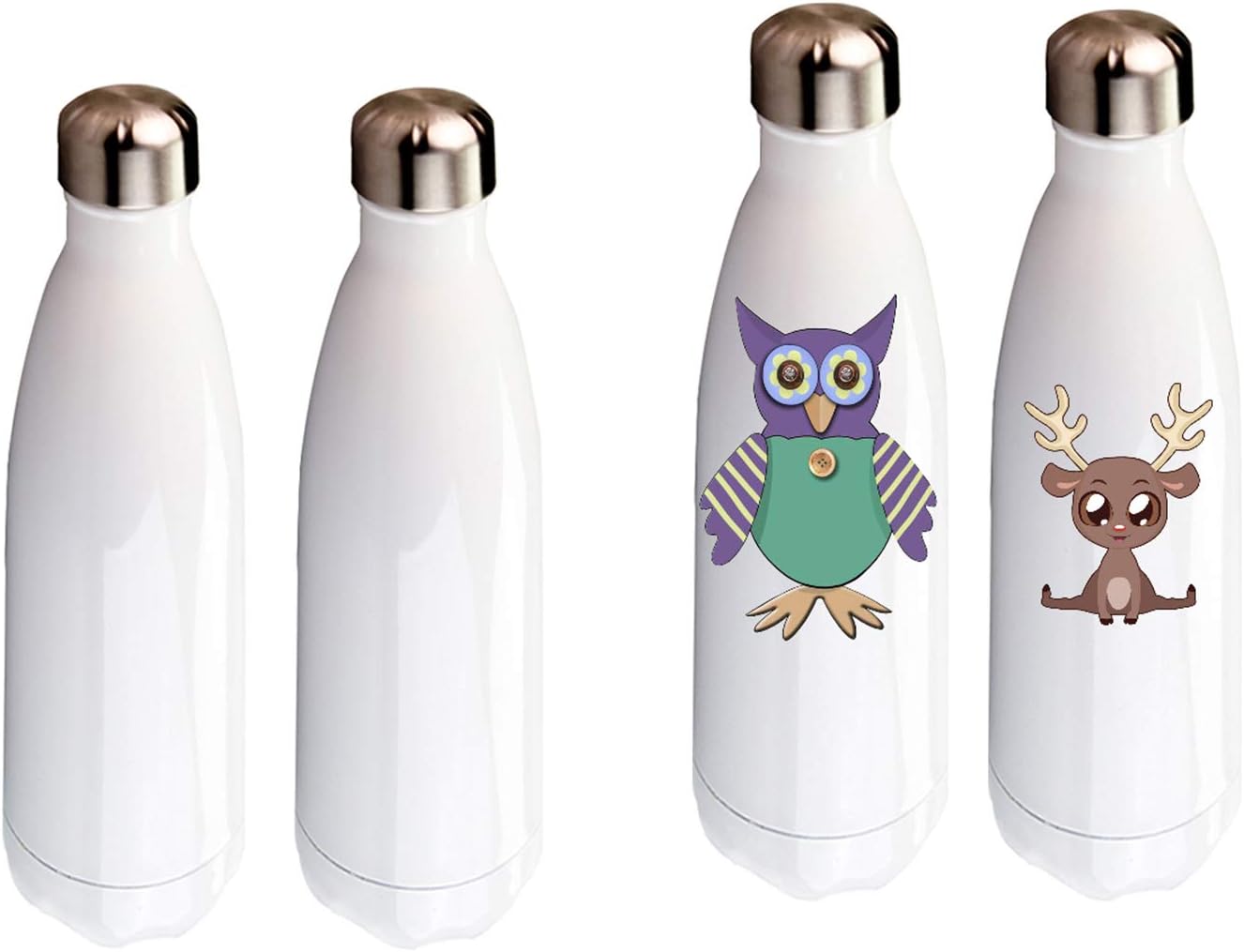 2 PCS 17OZ Sublimation Blank Water Bottles Vacuum Insulated Double Wall Stainless Steel Sports Bottle Cup for Christmas DIY