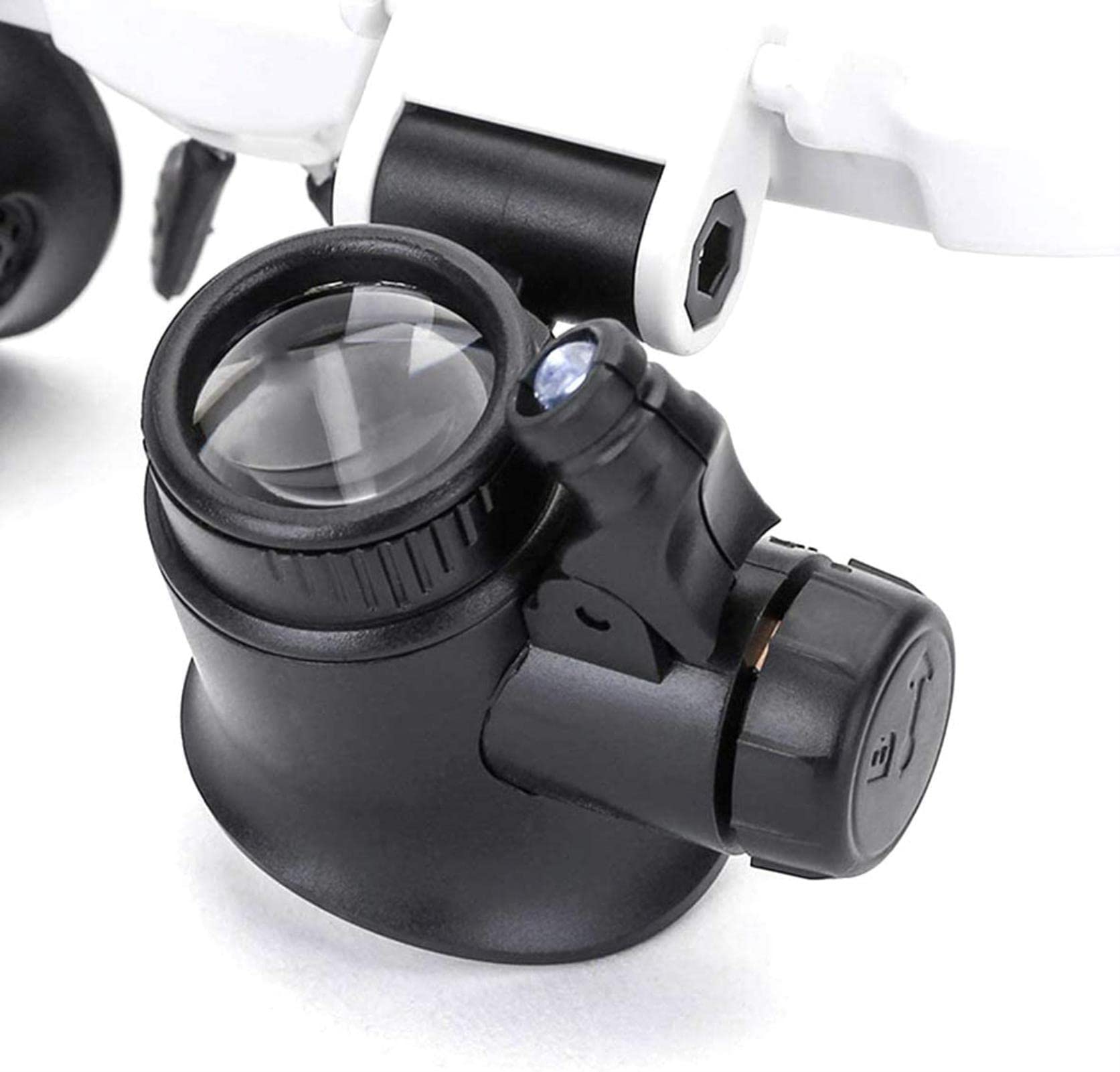 Lupa, Cabeza de Vidrio montada en la Cabeza, Lupa con luz LED para reparación de Relojes y Relojes Vision