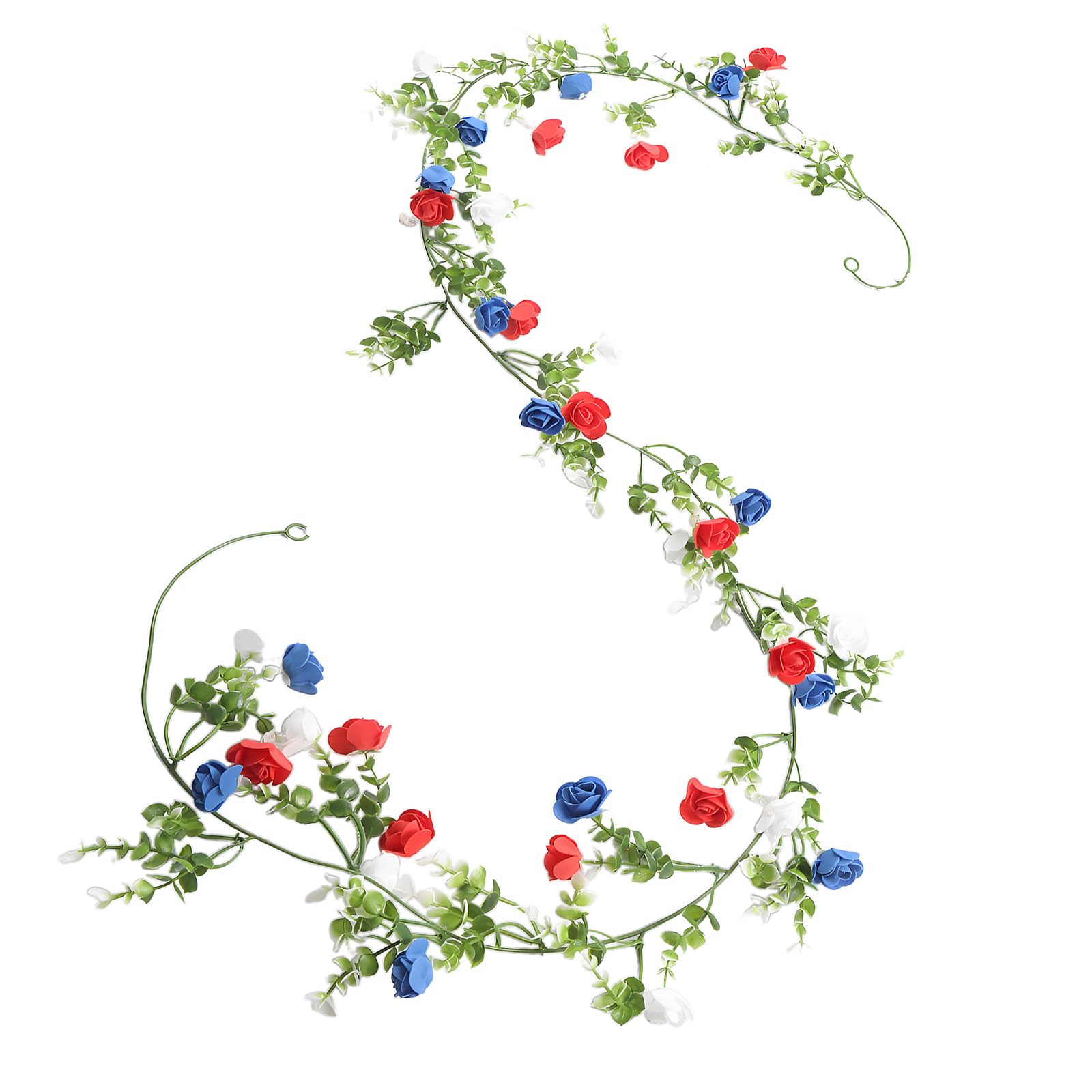 ZEPFJHE Daisies Wreath Decoration for Fourth of July Parties and Festives Event Independence Day Hanging Decoration Nationalistic Blossomy Wreath