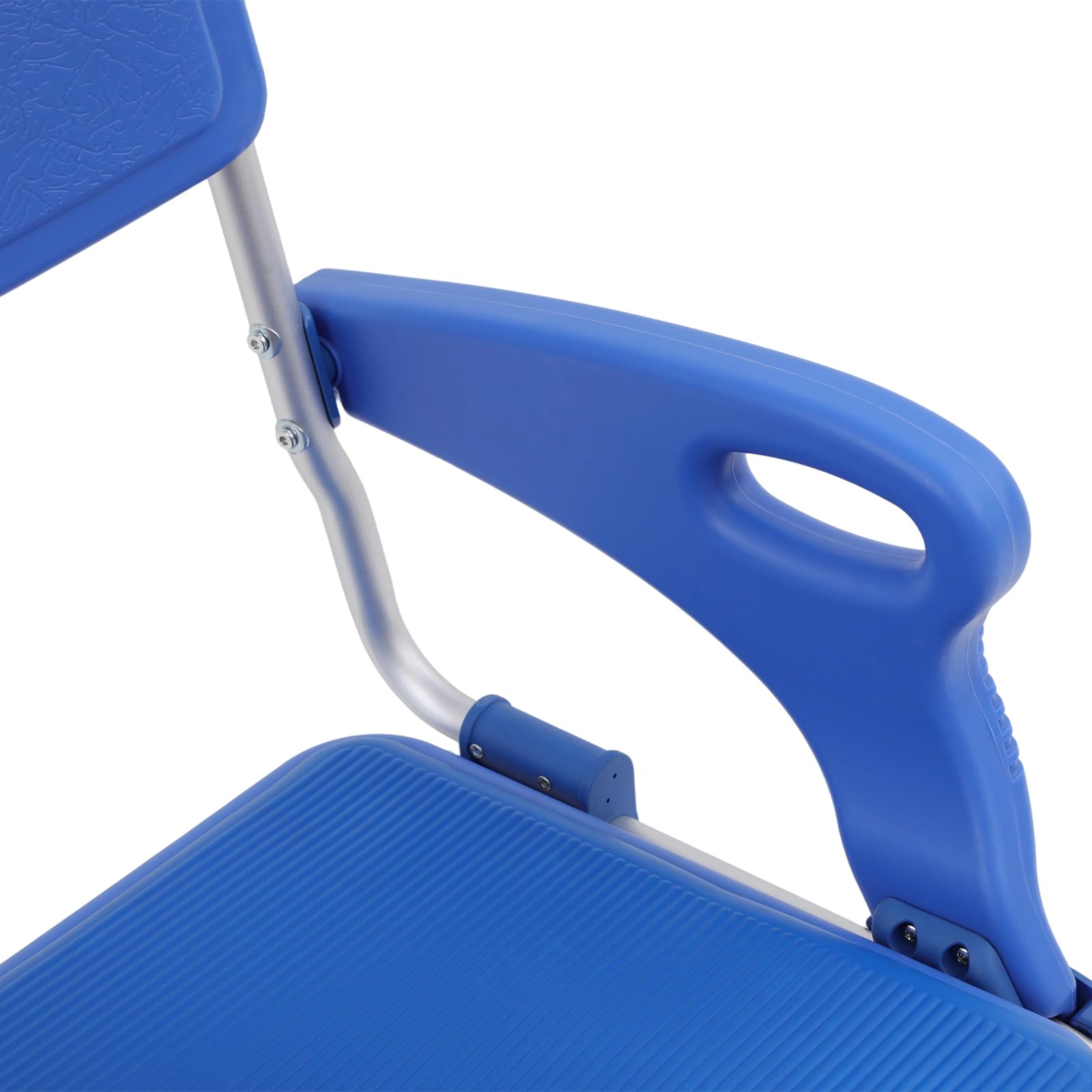 Silla de inodoro con ruedas Silla de ducha móvil para personas mayores, ducha móvil, silla de ruedas con reposabrazos plegables, capacidad de carga de 125 kg, 4 ruedas con frenos, cubo de inodoro