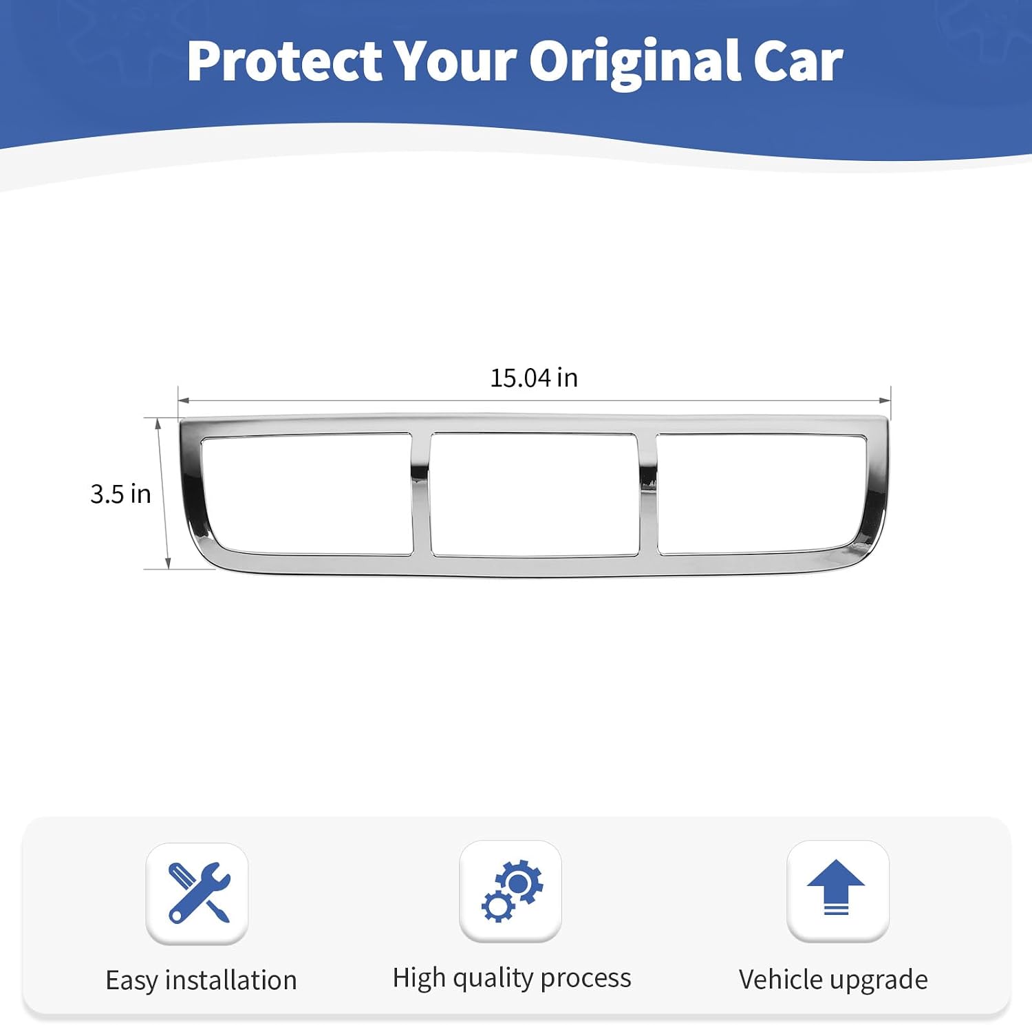 for RAM High Mount Stop Light Cover Trim Fit for RAM 2009-2018 Chrome Exterior Accessories 1pc