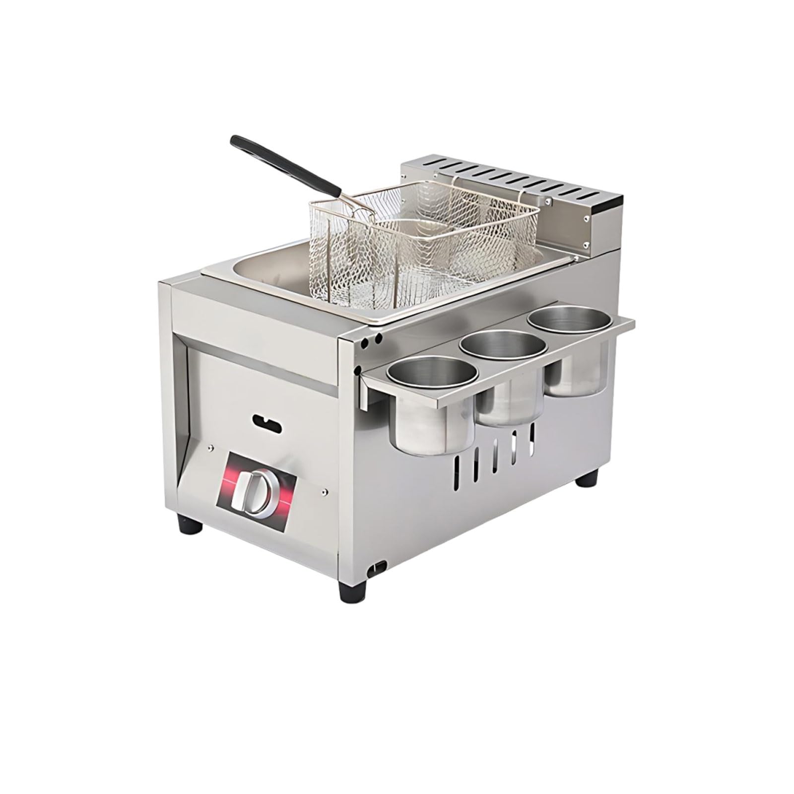 Freidora comercial de gas, encimera de acero inoxidable, calentamiento rápido, ahorro de energía, equipo de camión de comida para restaurantes