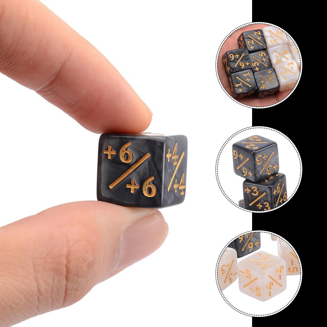 WUSJCOF 24 Pezzi Dadi Segnapunti, Dadi di Lealtà, D6 Dadi, Magic The Gathering Dadi, Accessori MTG con Sacchetti per la Conservazione per Giochi da Tavolo, Feste, Riunioni Familiari