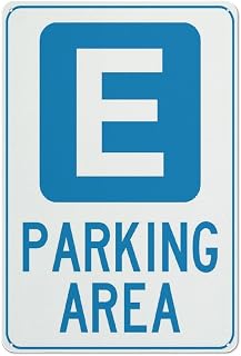 E Parking Area Sign Metal Signs 12X8 Inch Rust Free Aluminum,Uv Ink Printing,Durable/Weatherproof Outdoor for Home