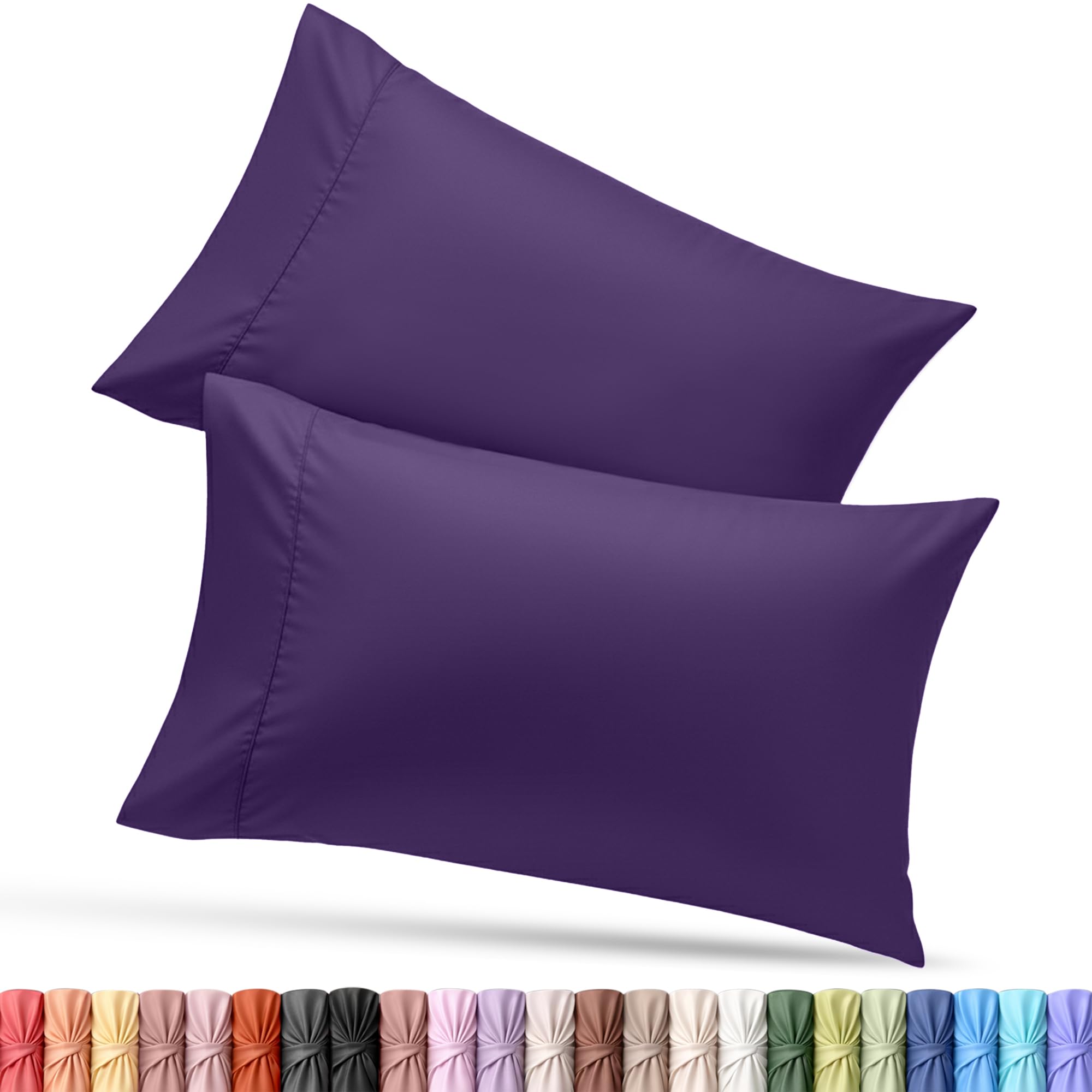 Utopia Bedding Pillow Cases King Size 2-Pack – Soft Brushed Microfiber – Envelope Closure – Perfect for Hospitals, Hotels, Guest Rooms – Oeko-TEX Certified, 20x40 Inches (Egg Plant) — image 1