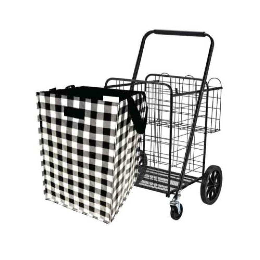 Two Lumps of Sugar Jumbo Shopping Cart - Best Foldable, Collapsible Grocery Carts with Wheels, 99 lbs. Capacity, Durable and Portable for Home Use,