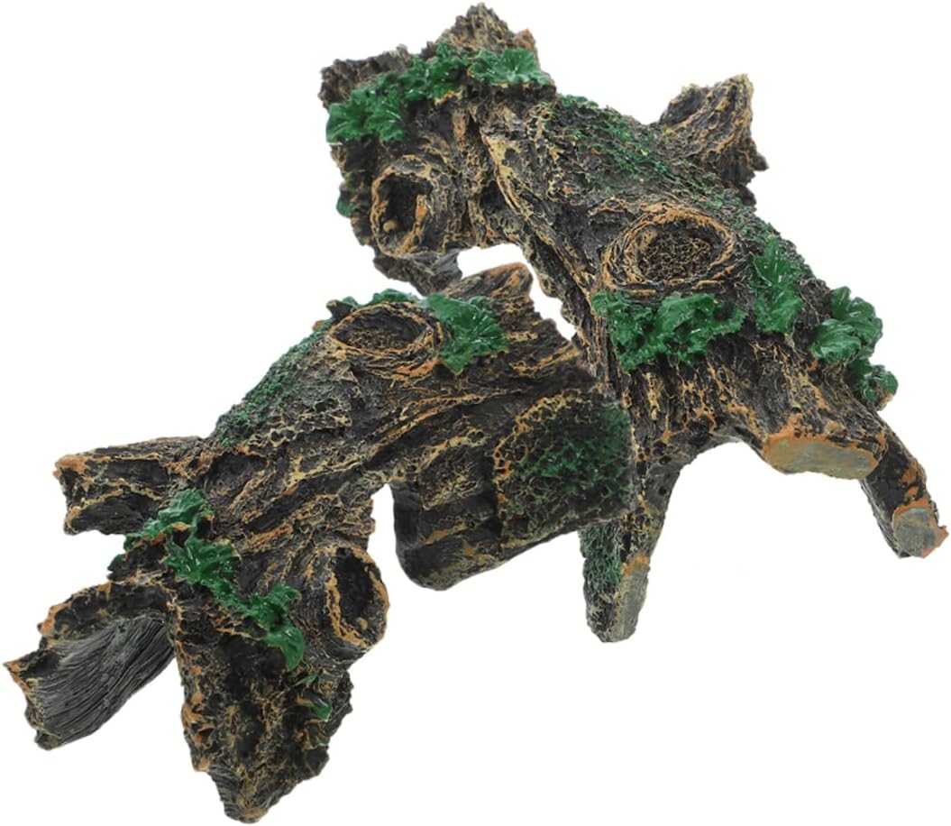 2pcs Resin Reptile Cave Hideout Creative Hiding Place for Lizards Turtles Amphibians Safe Practical Decor for Aquariums Terrariums Natural Look Habitat