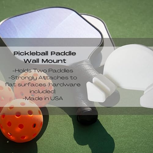 Miniatura 5 de Soporte de pared de paleta de pickleball  Capacidad para dos raquetas  Accesorio para juegos de paletas de pickleball  Fabricado en Estados Unidos