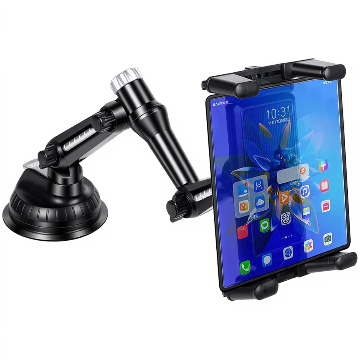 ZORBES® Car Tablet Holder for 4.7-9.7'' Devices, Strong Suction Cup Car Mount, 360° Rotatable Windshield Dashboard Phone Holder Mount with Flexible Long Arm, Adjustable Secure Grip-image-40