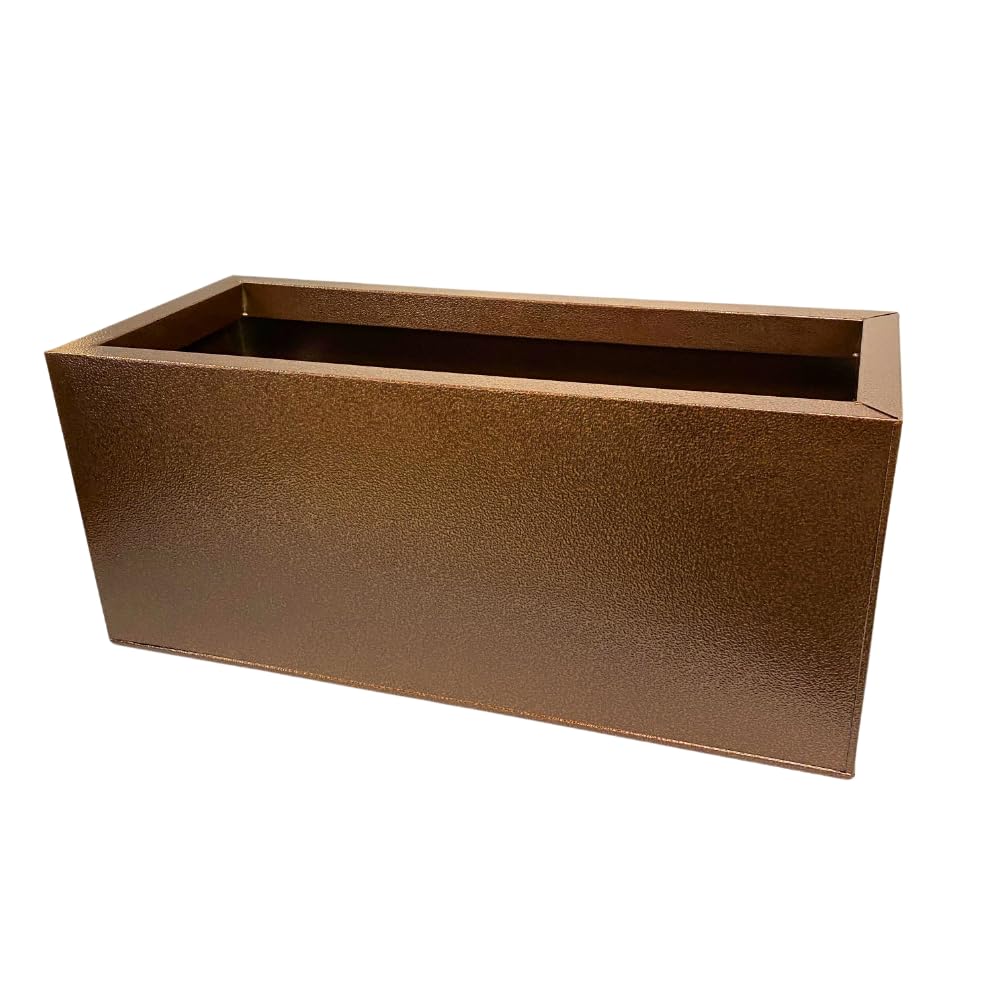 Gardening Naturally Bronze Black Zinc Trough Planter Bronze/Black Aluzinc For Anti-Corrosion For Outdoor & Indoor Gardening, Black Bronze – 100X40x40cm