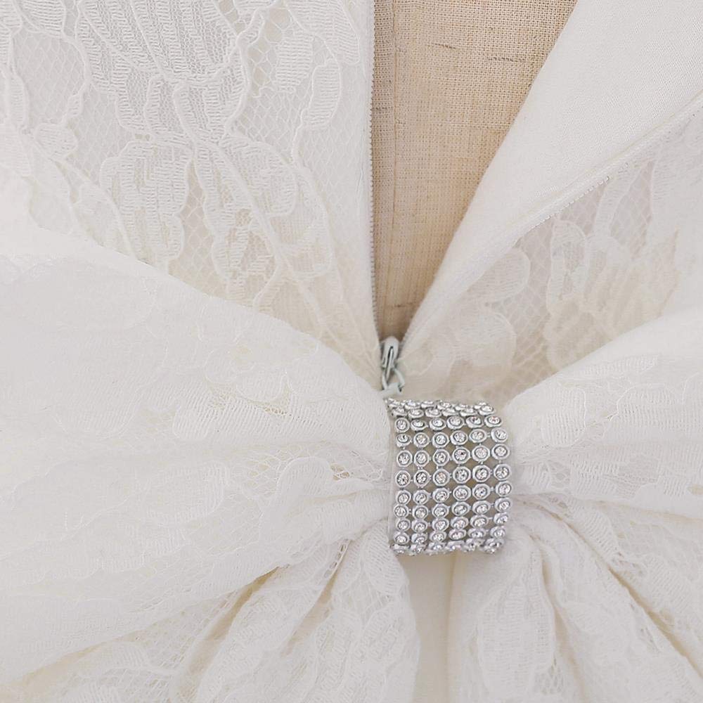 Lito Angels Robe Demoiselle d'honneur avec Bandeau pour Bebe Fille, Robe en Dentelle pour Ceremonie Mariage, Taille 3-18 Mois, 426