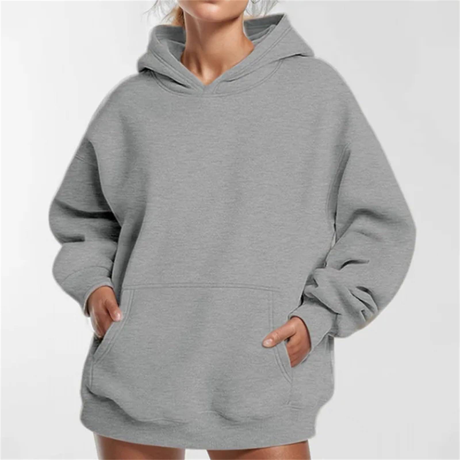 Donne di grandi dimensioni felpe con cappuccio felpe a maniche lunghe maglione maglione abbigliamento invernale con tasche