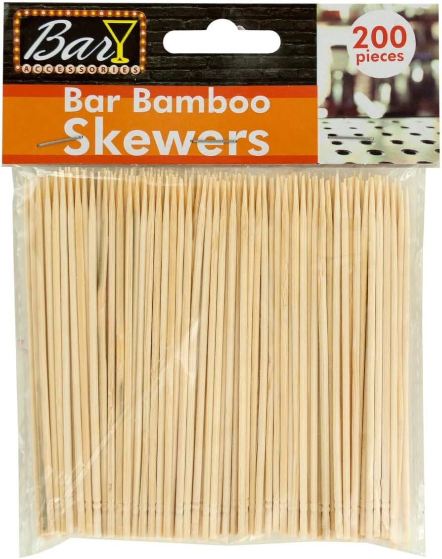 2000 Pack Bar Bamboo Skewers Set for Cocktails, Appetizers and Party Snacks, Strong, Easy Grip Picks with Pointed Ends for Quick Piercing, Perfect for Birthdays, Holidays, BBQs and More, Bulk