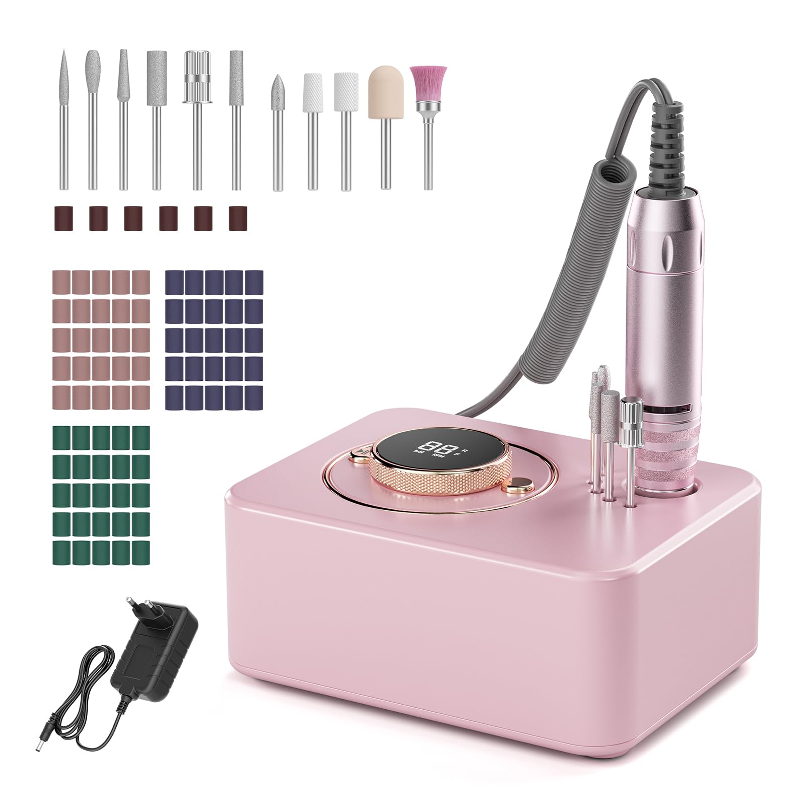 Fresa per Unghie Professionale 35000RPM,Lima Elettrica per Unghie,Manicure e Pedicure, Trapano Elettrico per Rimozione Gel/Smalto,Salone Manicure Set e Pedicure Elettrico