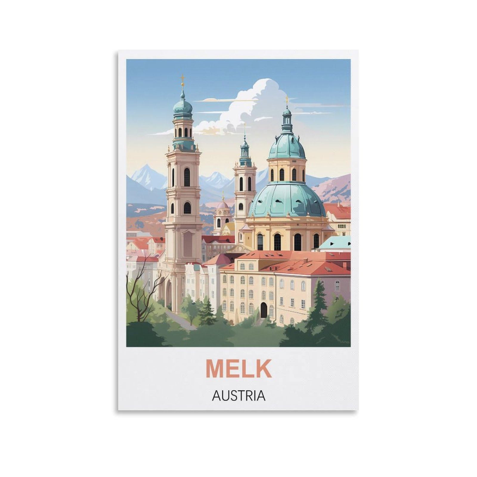 Metal Signs,Melk Austria,Travel Tin Signs Metal Poster Wall Decor Office Cafe Bathroom Badroom 30x30cm