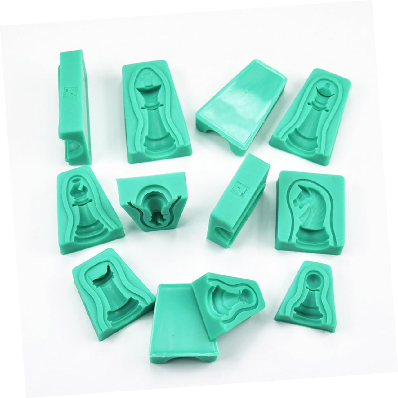 VANZACK 12 piezas Molde de Silicona Ajedrez para Chocolate y Repostería Creativas para Hornear Pasteles Moldes Seguros y Versátiles para Tartas Mousse y Gelatinas para DIY y Decoraciones
