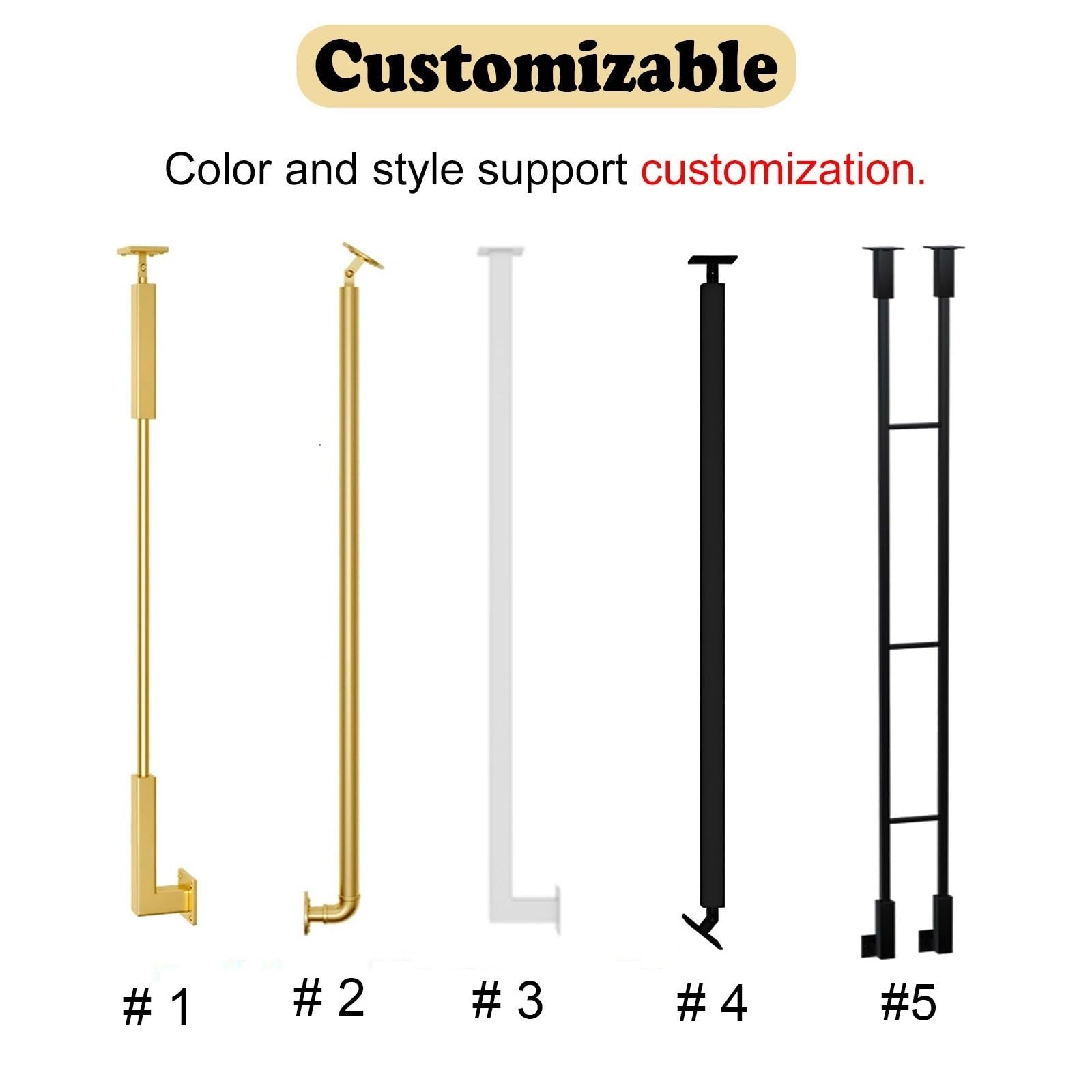 Ringhiera Per Scale Balaustre per scale personalizzabili in ferro nero per interni, Moderno ponte balaustre per case decorativo, Oro/bianco Colonna a balaustro per mansarda/corridoio(Black,150cm)