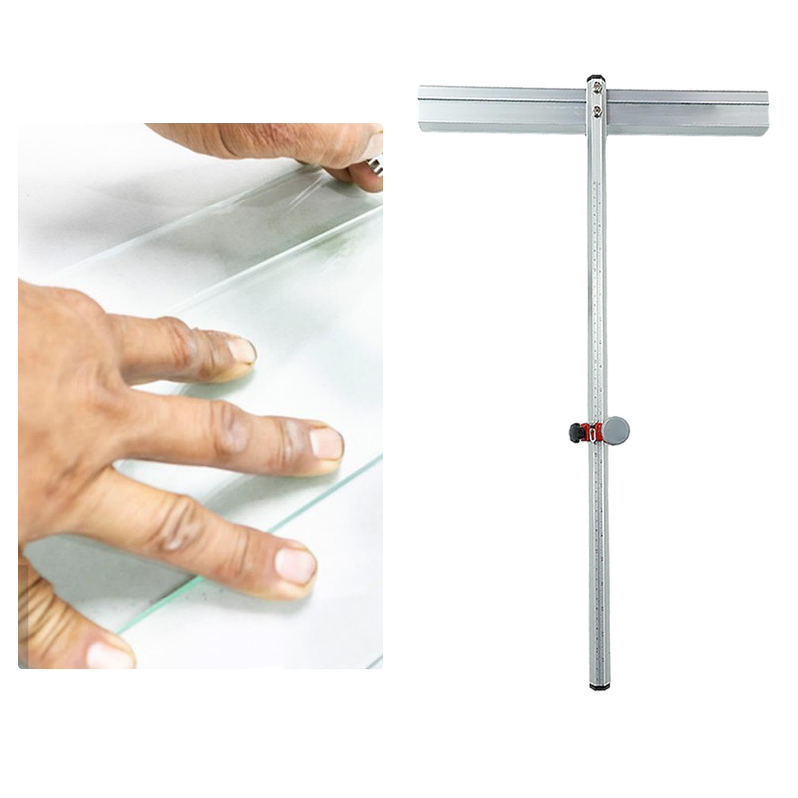 Tagliavetro a T, Lunghezza 60 Cm, Strumento a Striscia per Rompere E, Argento
