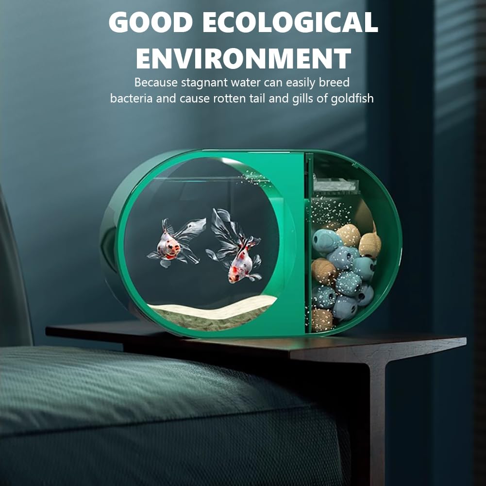 Acquario Acrilico HD, Serbatoio di Pesce Betta in Plexiglass Ginnastico, Acquario Trasparente USB, Serbatoio di Pesce da 3,43 Galloni per Pesce Rosso/Betta con Luce A LED, 39 * 15 * 24 Cm