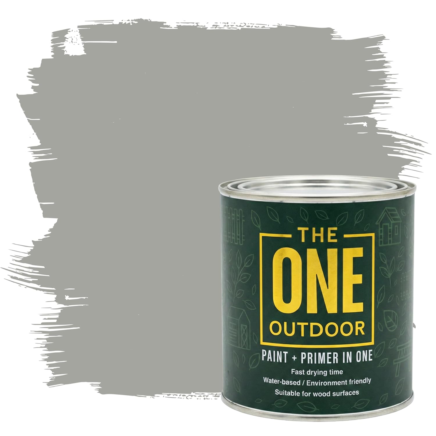 THE ONE Outdoor Paint - Grey, 2.5 Litre | Durable Exterior Paint for Wood, Metal & Masonry | Weather Resistant Finish