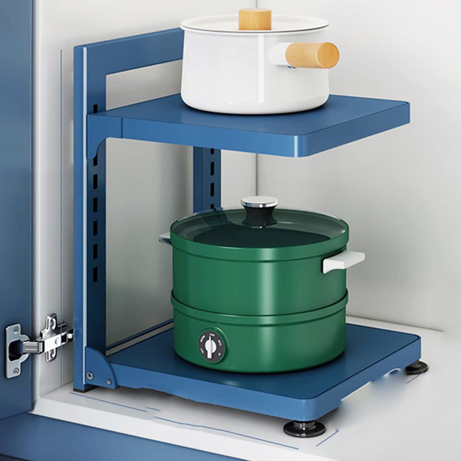 Étagère de rangement sous évier à 2 niveaux, étagère d'angle de cuisine, support d'assiettes, organisateur de placard, organisateur de comptoir de salle de bain, rangement de cuisine (couleur : noir