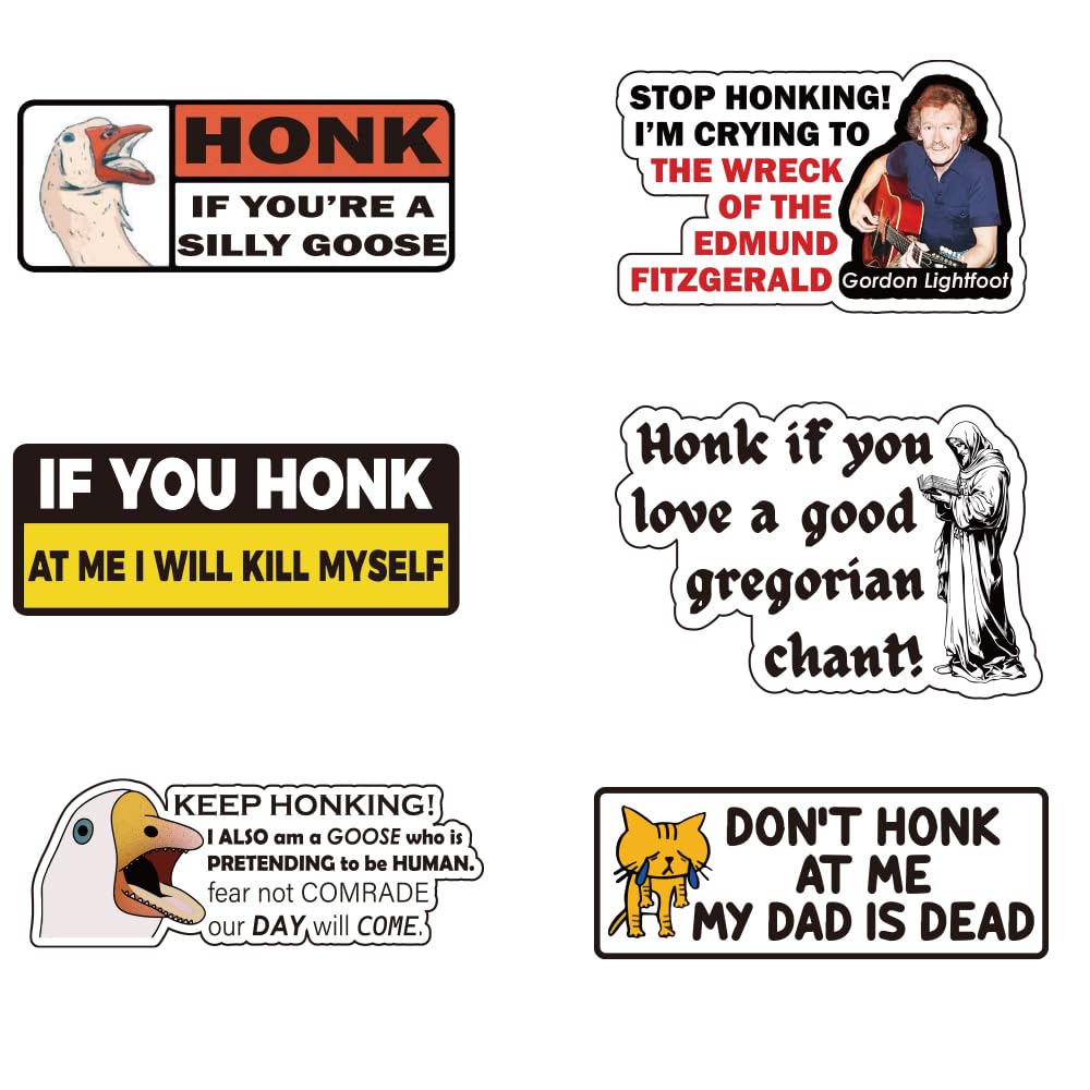 1step2dream Funny Honk If Bumper Decals | Assorted Design Stickers for Car，SUV，Vinyl Waterproof Sticker for Laptop Wall Window Sticker