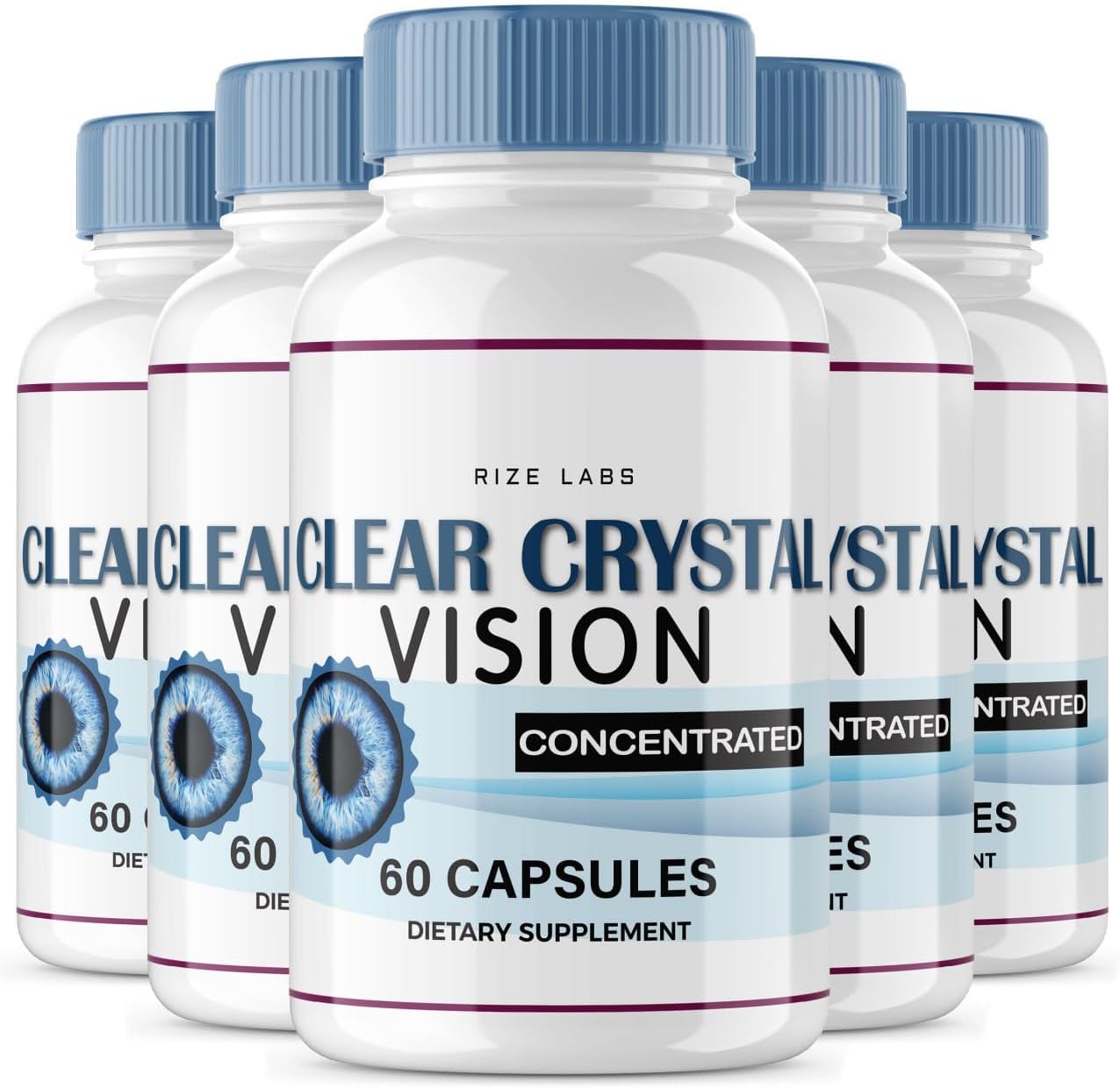 rize labs (5 Pack) Clear Crystal Vision Supplement, Clear Crystal Vision for Blurry