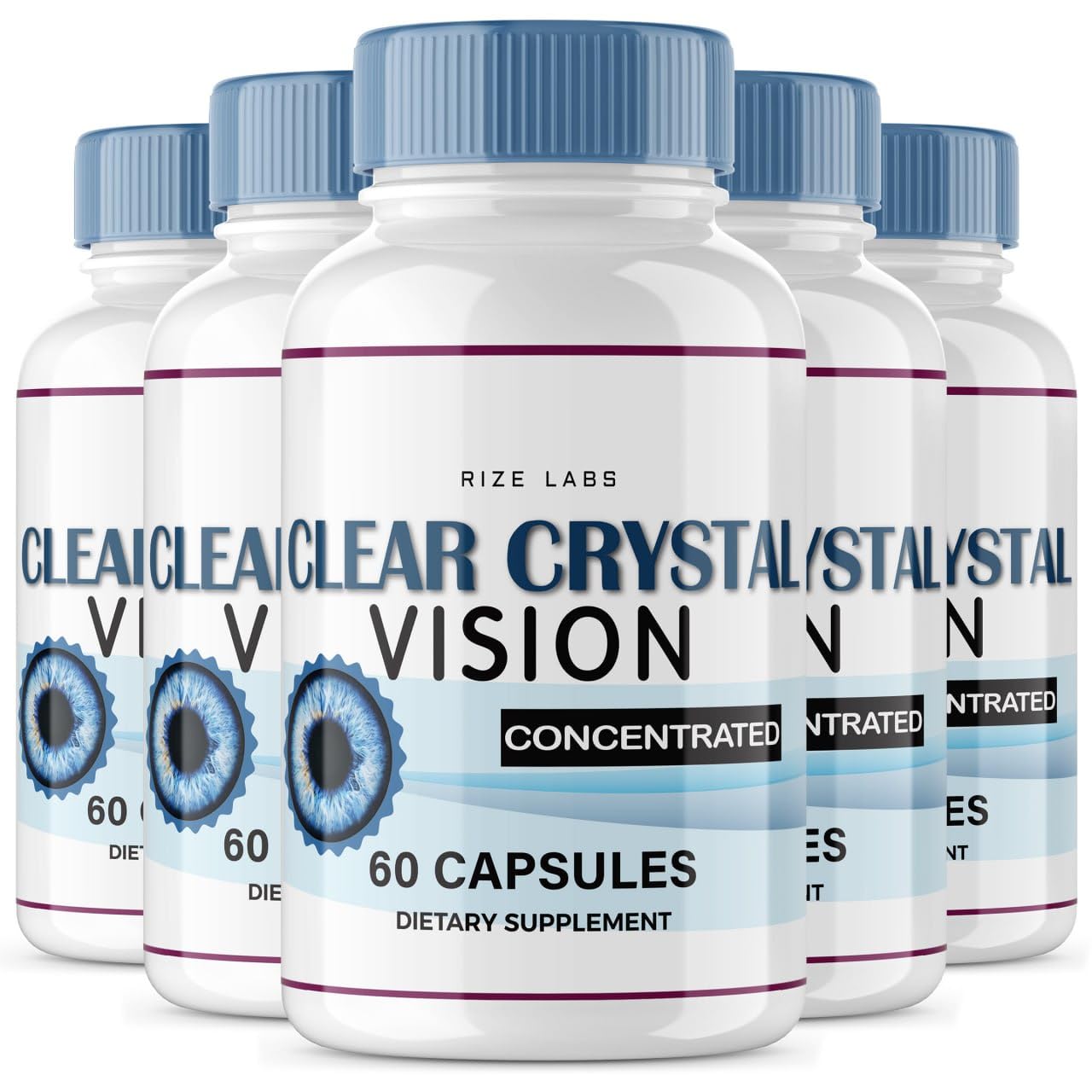 (5 Pack) Clear Crystal Vision Supplement, Clear Crystal Vision for Blurry Eyes, ClearCrystal Vision to Support Healthy Eye Functions, Clear Crystal Vision Formula Reviews (300 Capsules)