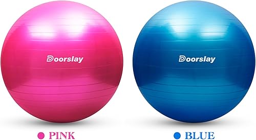 Miniatura 9 de doorslay Pelota de yoga anti-estallido, 21.7 in25.6 in29.5 in, pelota de equilibrio de estabilidad, Pilates Barre Pelota de ejercicio físico con