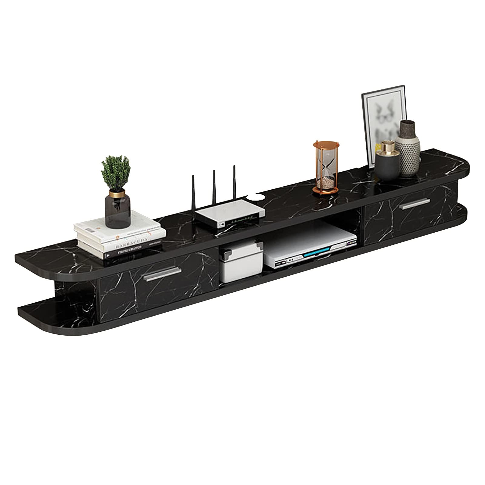 Supporto da parete in legno per TV, supporto per console multimediale per console audio/video, scatola per cavi, dimensioni 100 x 22 x 18,4 cm