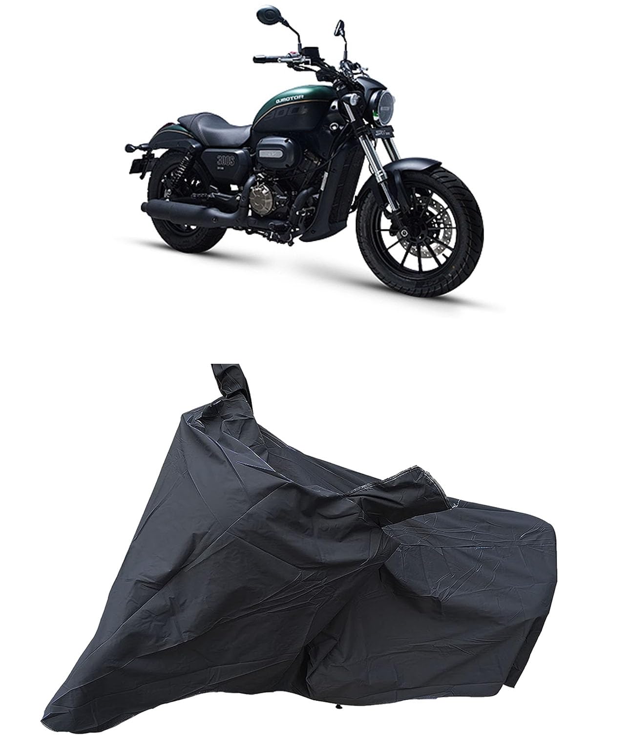BABBLINGS QJ Motor SRV 300 Waterproof Bike Body Cover | Snow + Sun & Dust Protection Easy to Clean + Belt with Lock