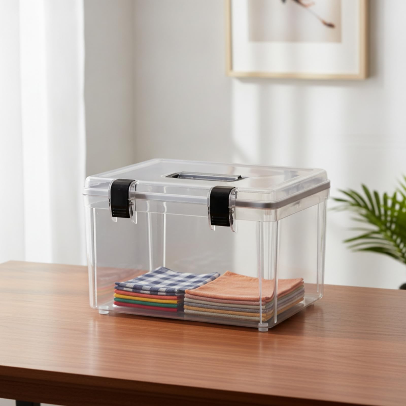 Estuche Protección Impermeable Caja Almacenamiento Fotográfico Transparente Anticolisión para Fotógrafos, M, Sin Bloqueo