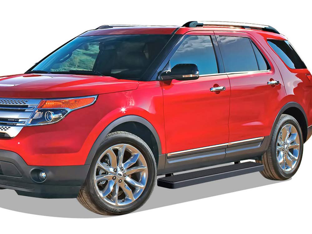 APS Running Boards (Side Steps Step Bars) Compatible With Ford Explorer 2011-2019 Sport Utility 4-Door (Stainless Steel Black Powder Coated 5 Inches) In | Whizz Running Boards