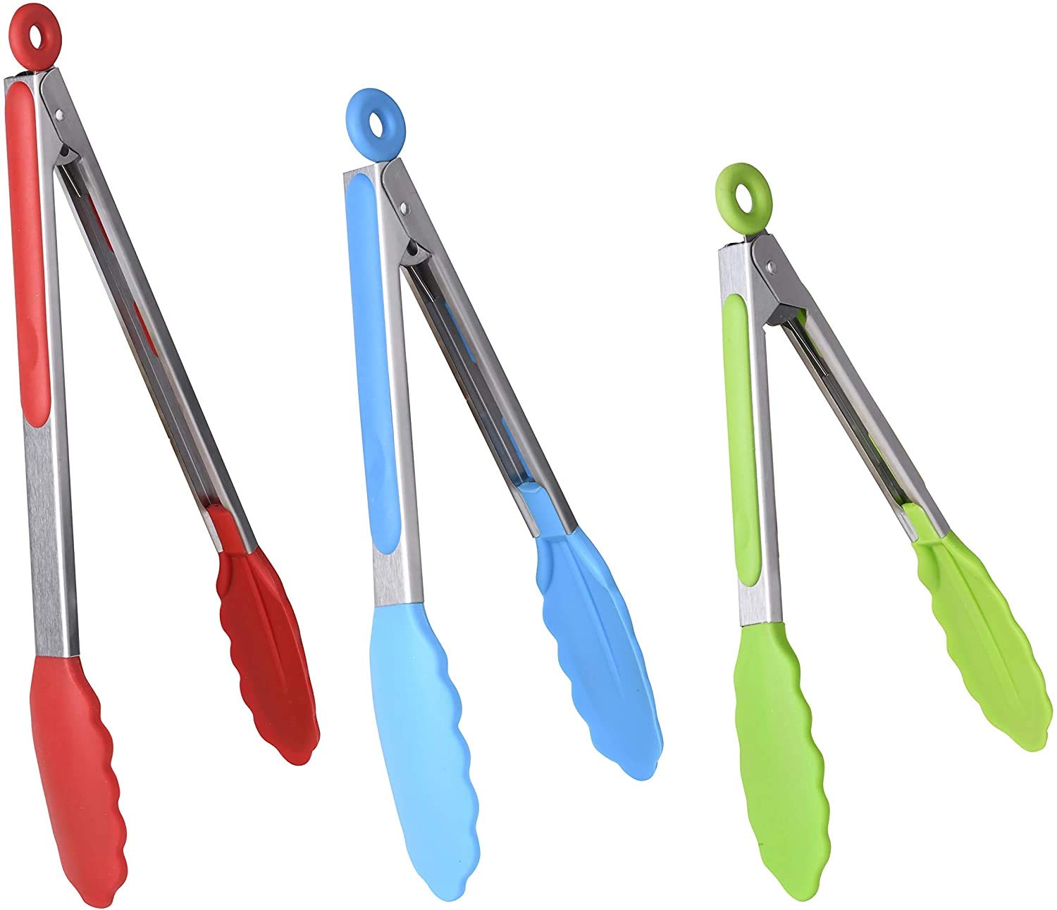2 Pinze Da Cucina In Legno Di Noce E Acciaio – 12 E 9 Pollici – Manico Con Viti – Antiscivolo – Ideali Per Grigliare E Servire