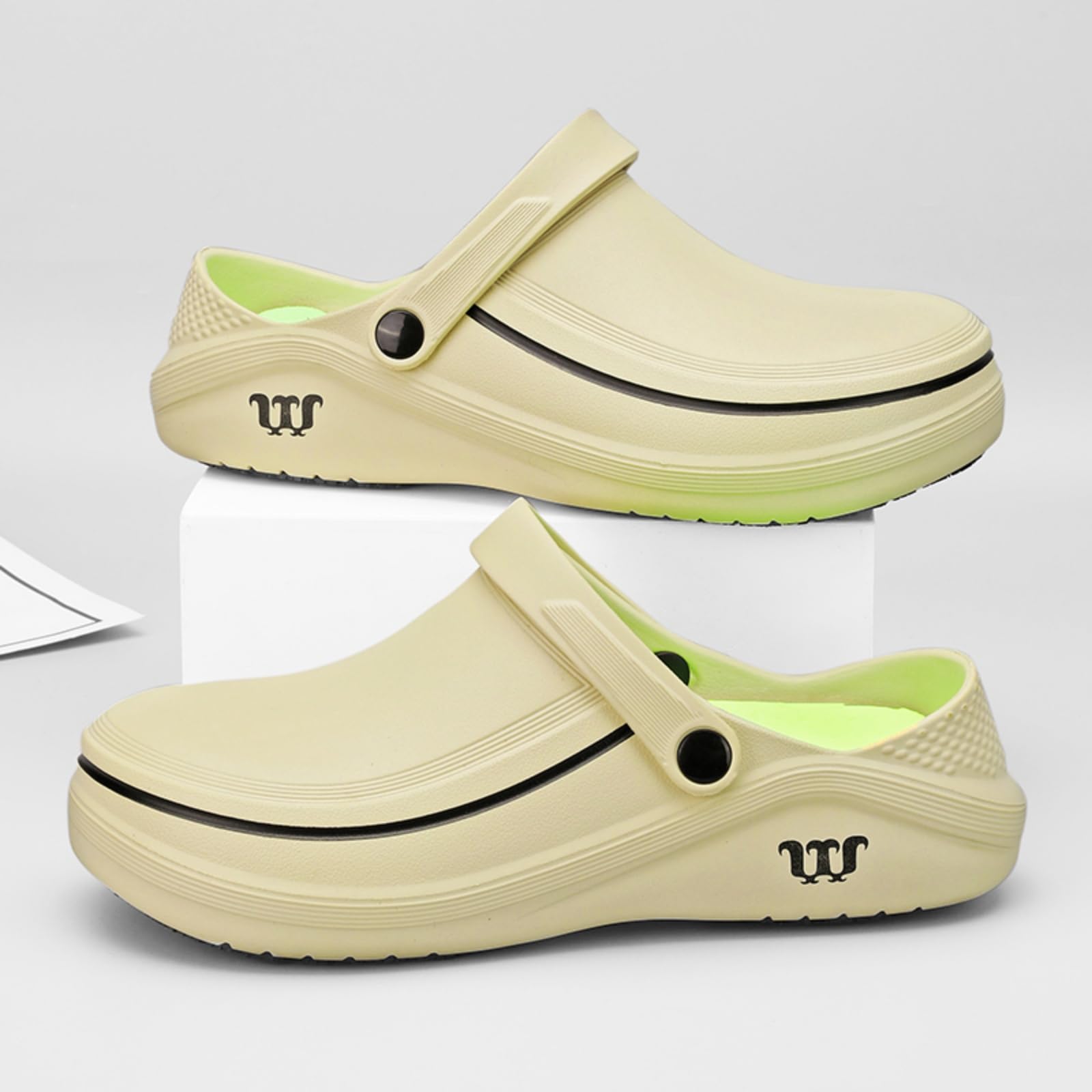 Zuecos de trabajo antideslizantes para hombre y mujer, zapatos de chef de jardín, ligeros, impermeables, para enfermera, cocina, restaurante, servicio de alimentos, zapatos de cocina