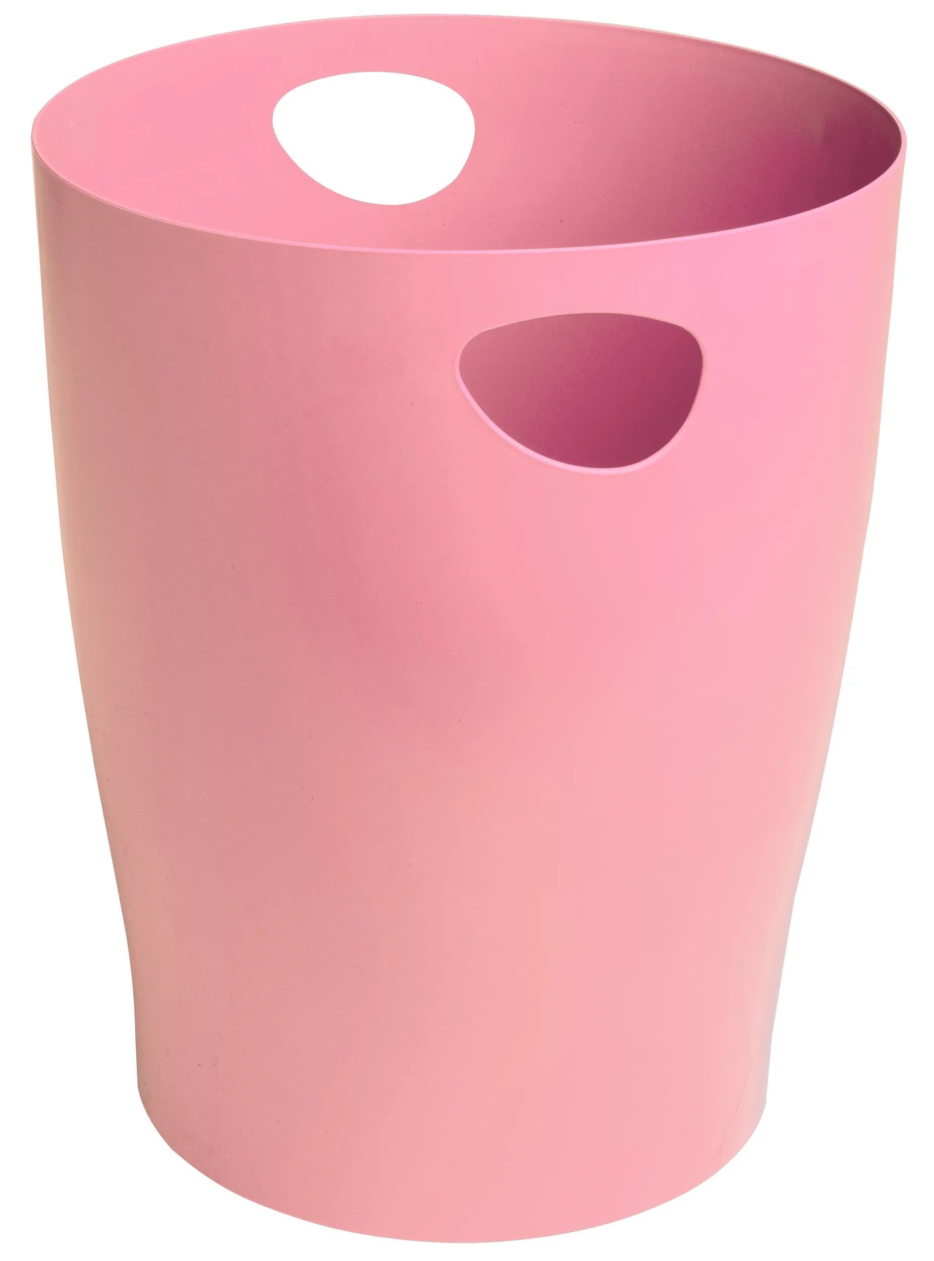 EXACOMPTA - Nr ref. 45371D - 1 kosz na papier z uchwytami ECOBIN Autentik - Duża pojemność 15 litrów - Wymiary 26,3 x 26,3 x 33,5 cm - do biura lub domu - Candy Pink