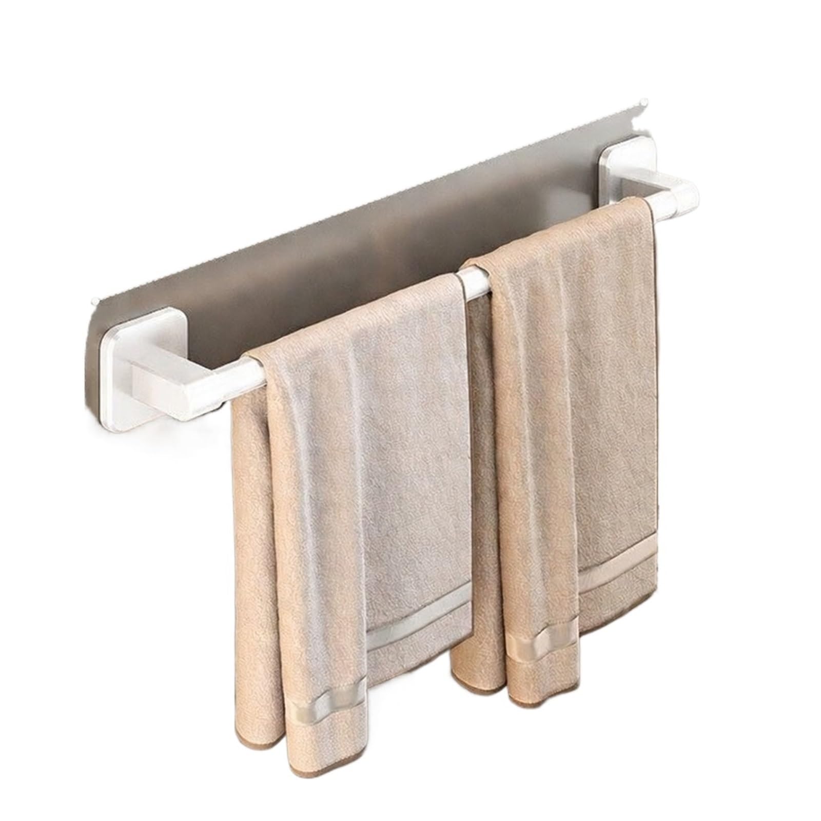 Bathroom towel rail 30-50cm Towel Bar Rack for Bathroom Wall Mounted Heavy Duty Hand Holder Space-Saving Rod(50cm White)