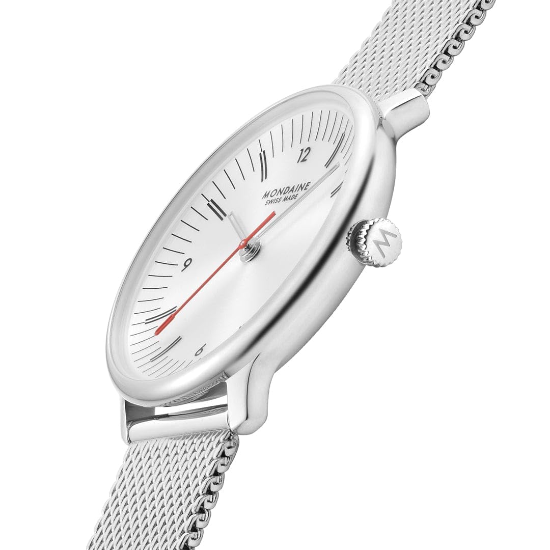Mondaine Damski zegarek na rękę Doppio z paskiem siatkowym 33 mm MLE.33110.SM