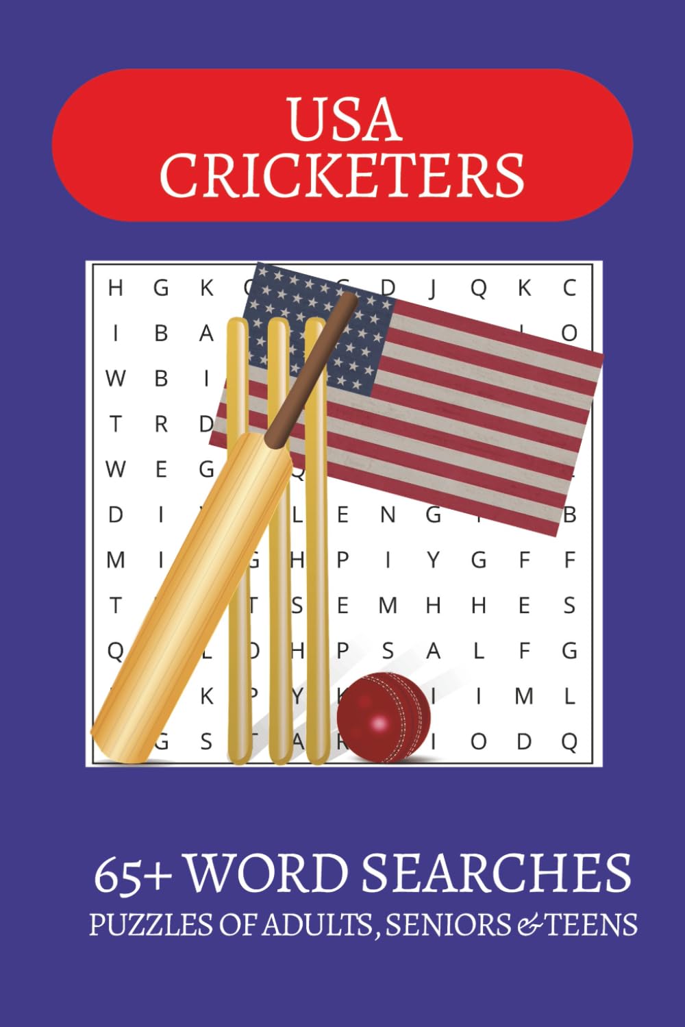 USA Cricketers Word Search Puzzle Book: Word Searches with Easy to Read Print about USA Cricketers, American Cricketers, Cricket and more | 6x9 ... . Gift for Vacations, Holiday and Free Times